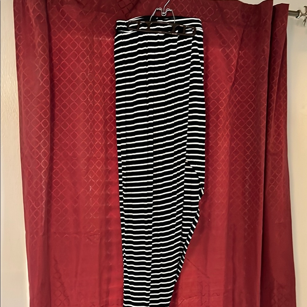 Black and White Striped Women's Skirt